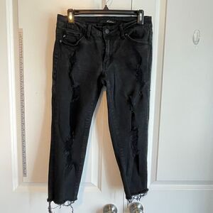 KanCan Estilo Black Distressed Skinny Jeans Size 28